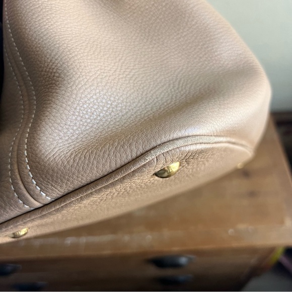 PRADA Beige Leather Hobo Shoulder Bag - Picture 9 of 14